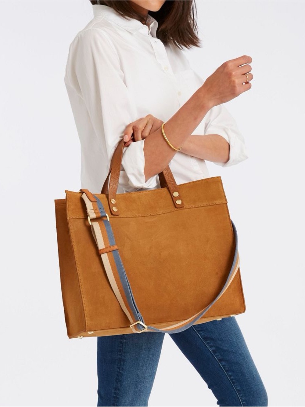 Mark & Graham Tan Suede Tote Bag